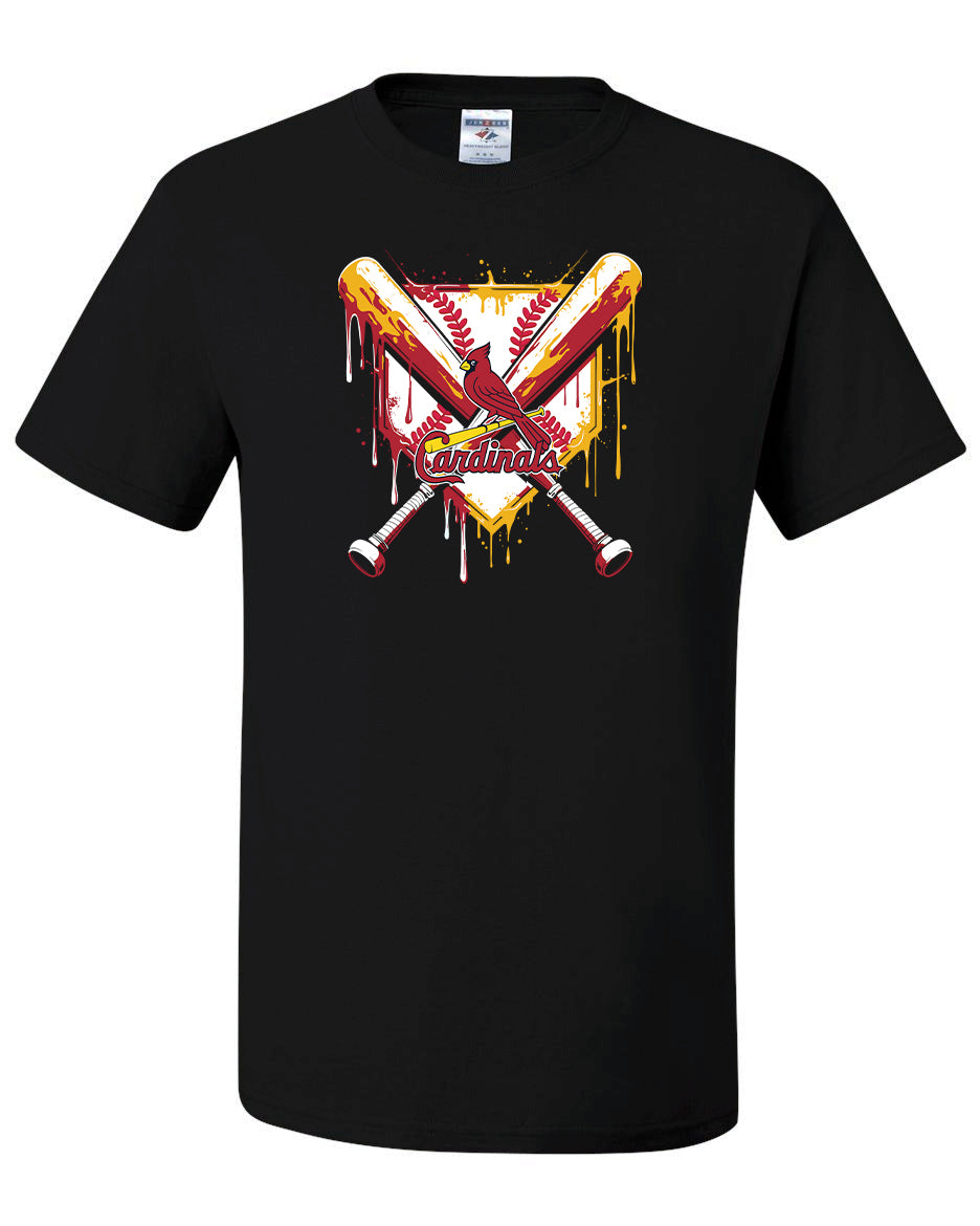 Cardinals Drip Black YOUTH Short Sleeve
