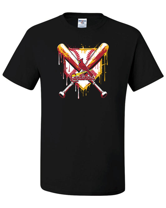 Cardinals Drip (Black) Short Sleeve